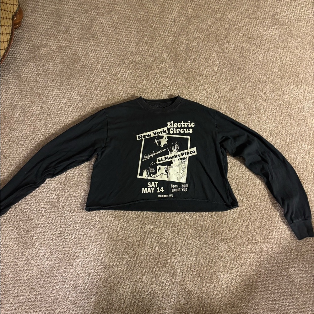 Black St Marks place Brandy Melville long sleeve shirt cropped